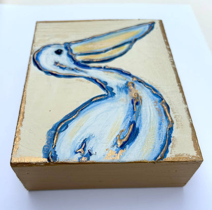 Pelican Block | coastal beach nautical ocean blue and white