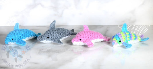 Hand Knitted Dolphin 3"