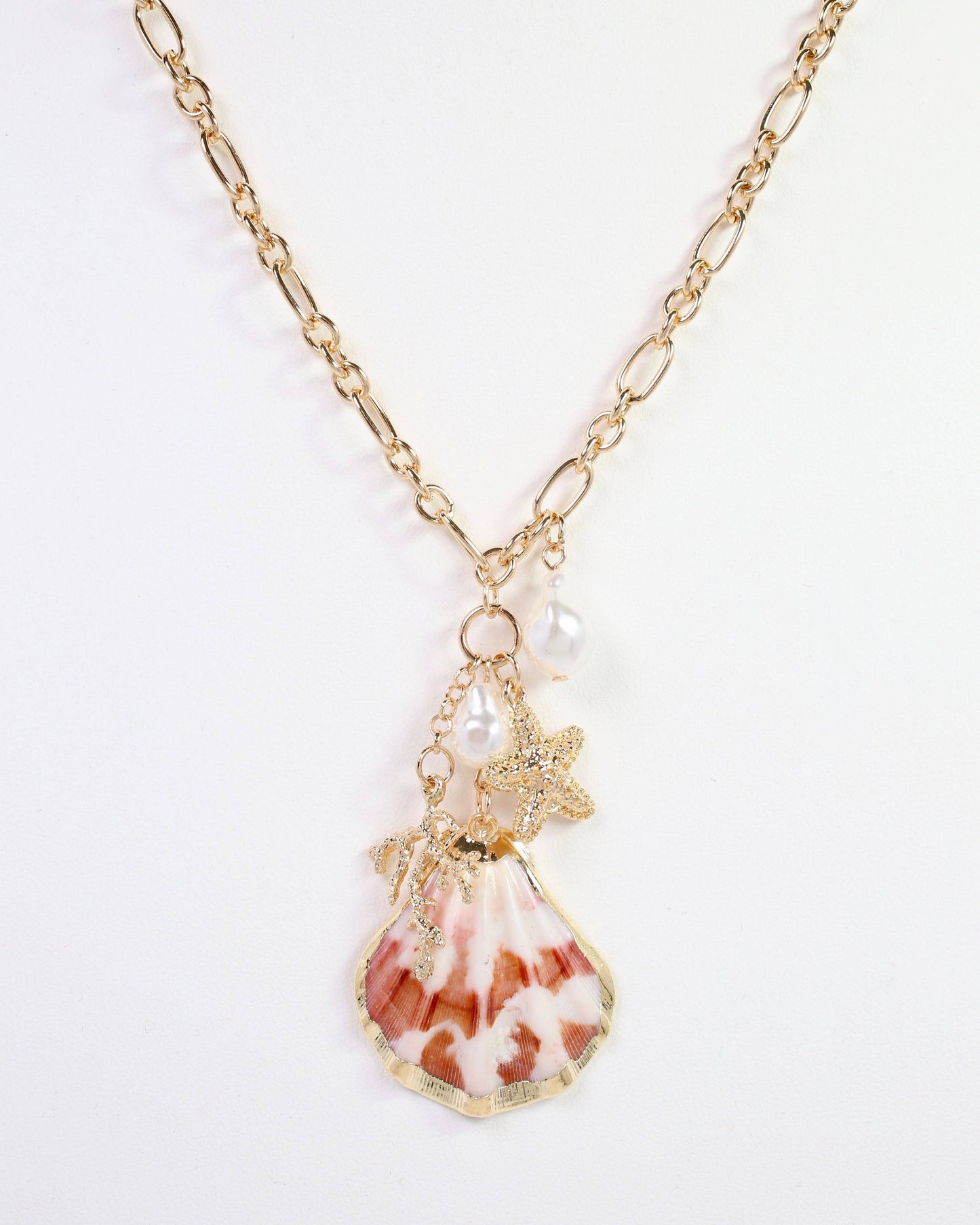 Caye Remy Sea Charm Cluster Necklace Gold: Default