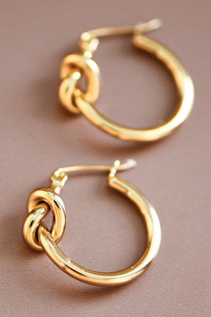 18K Gold Plated Waterproof Stainless Steel Hoop Earrings - 7076: S0OX3T7076 Gold