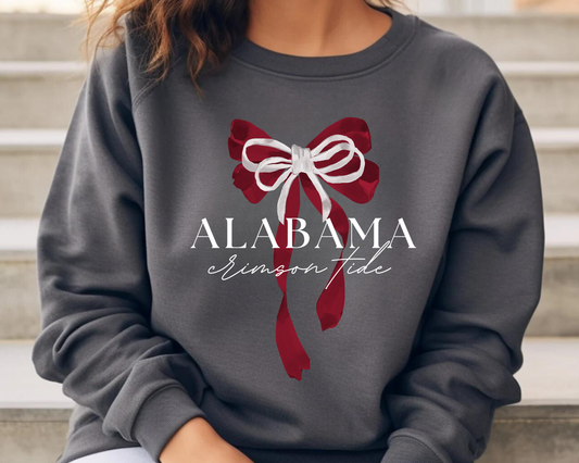 Alabama Bow Sweatshirt: Charcoal / Medium / Bella Canvas