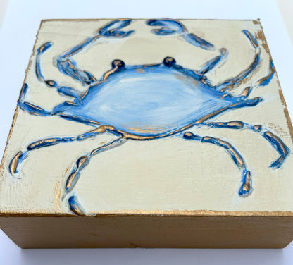 Blue Crab | coastal beach nautical ocean blue and white