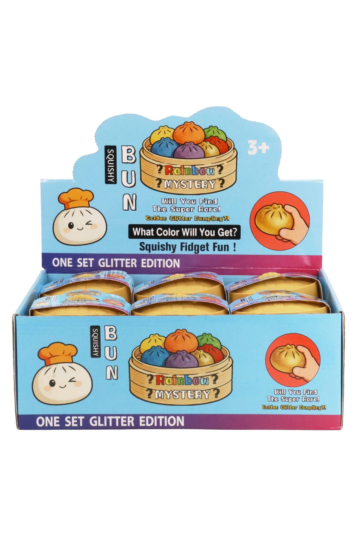 Glittery Bao Bun Dumpling Water Bead Filled Squishy - 12 Pcs: B / ONE SIZE