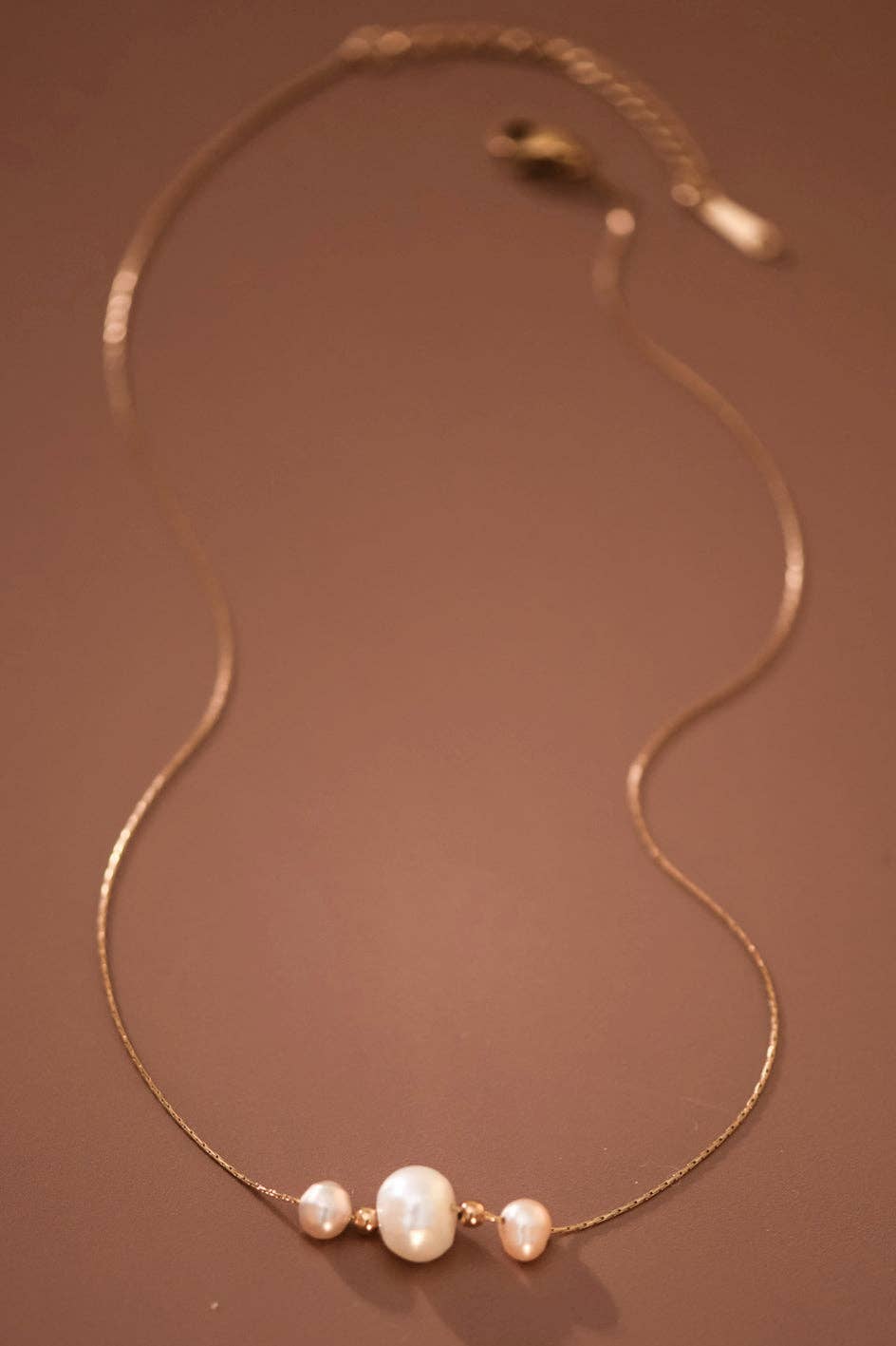 18K Gold PVD Plated Stainless Steel Freshwater Pearl Necklace – 7978: S0OX3T7978