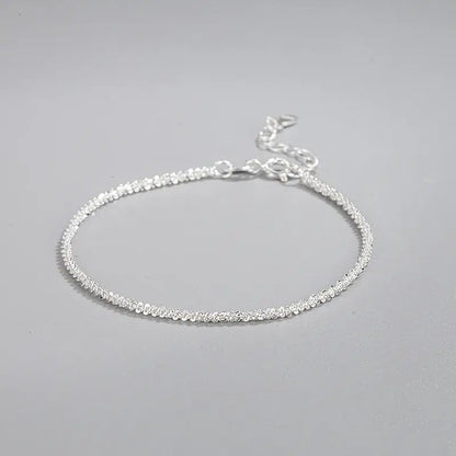 Sterling Silver Sparkling Silver Bracelet Chain