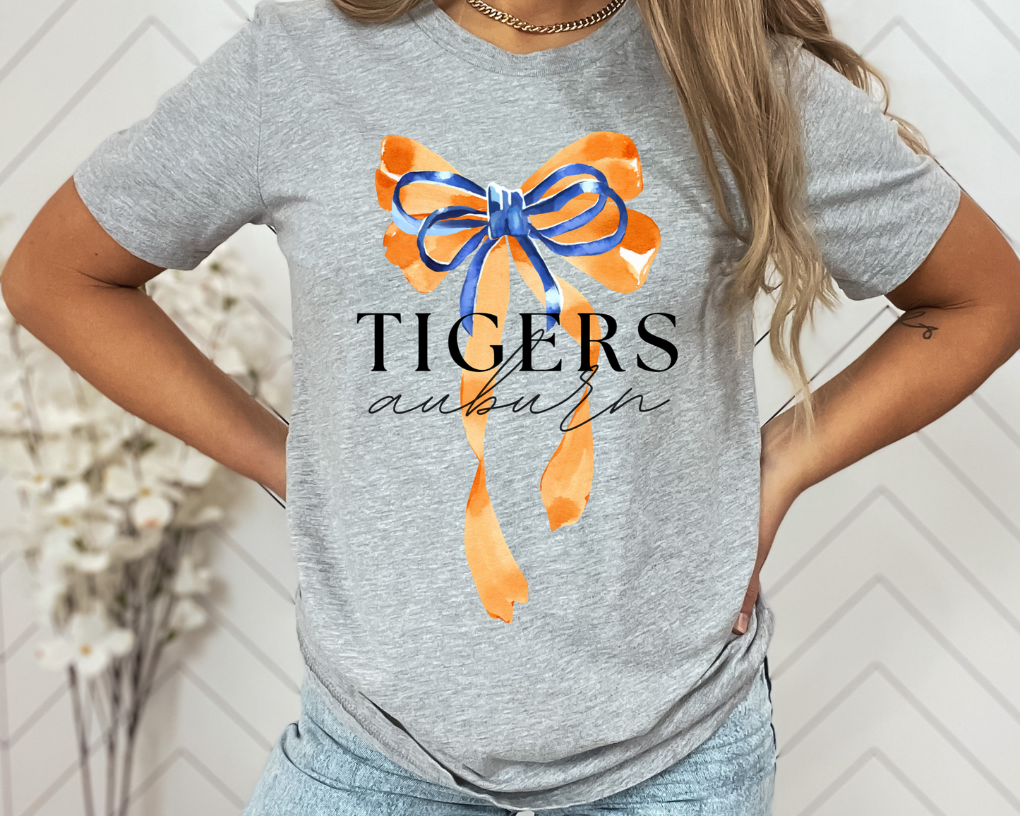 Auburn Bow Tee: Navy / Medium / Bella Canvas