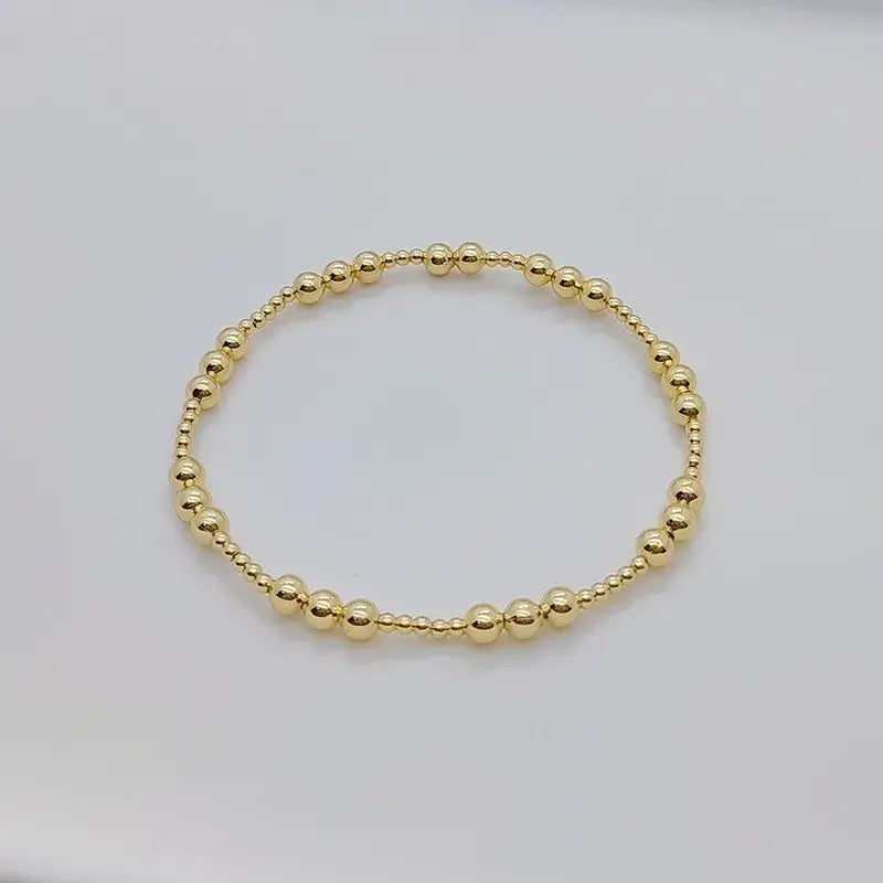 Gold Plated Geometric Classic Bracelets Stretch Elastic: Style A Large Ball