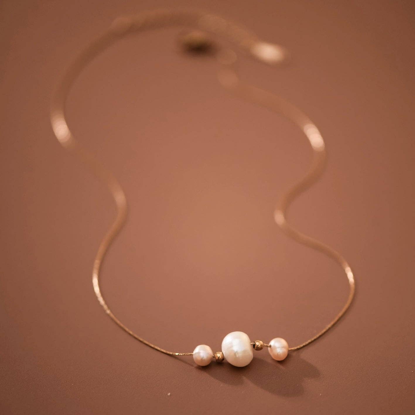 18K Gold PVD Plated Stainless Steel Freshwater Pearl Necklace – 7978: S0OX3T7978