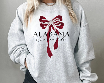 Alabama Bow Sweatshirt: Charcoal / Medium / Bella Canvas