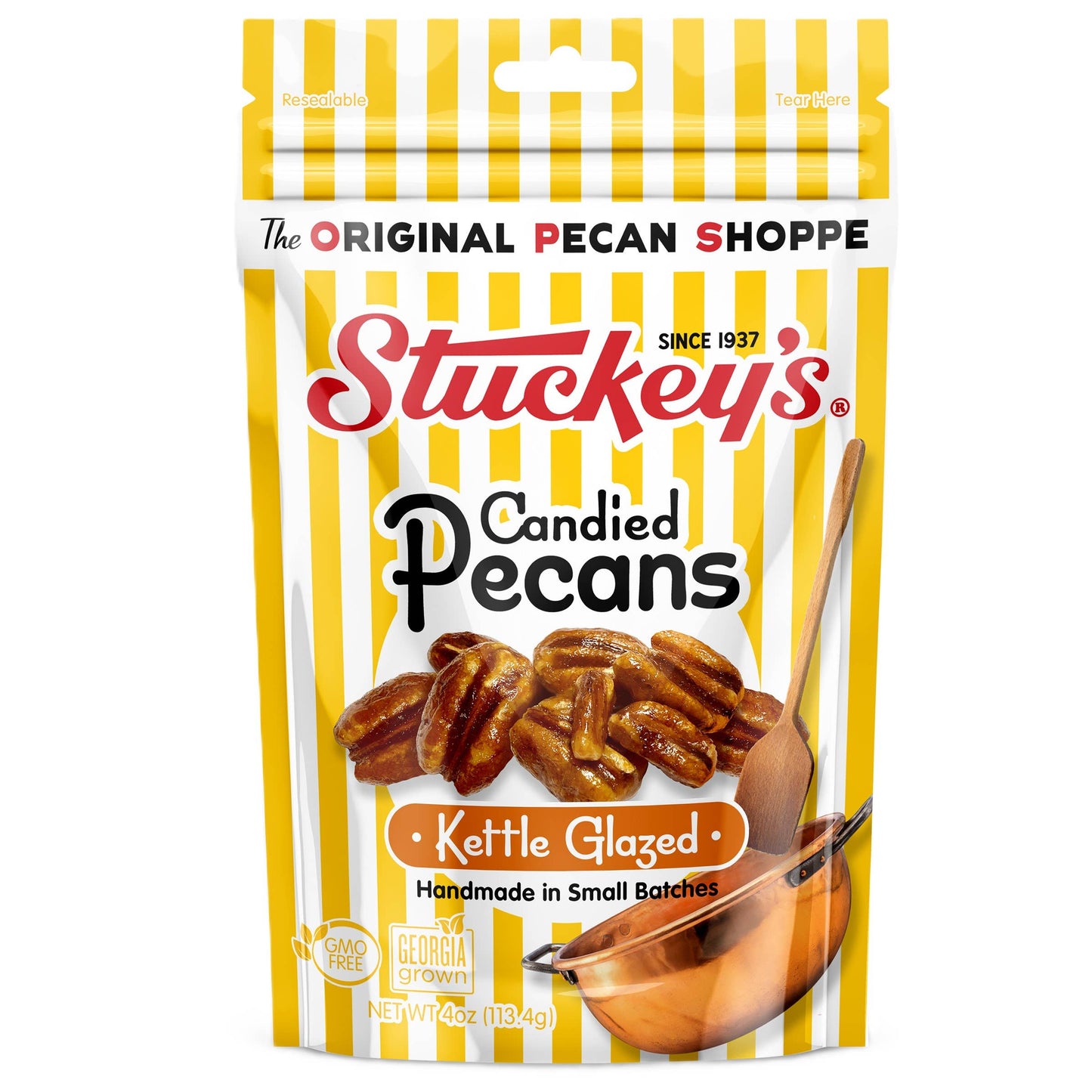 Stuckey's Candied Pecans - Kettle Glazed, 4oz bag, 8ct