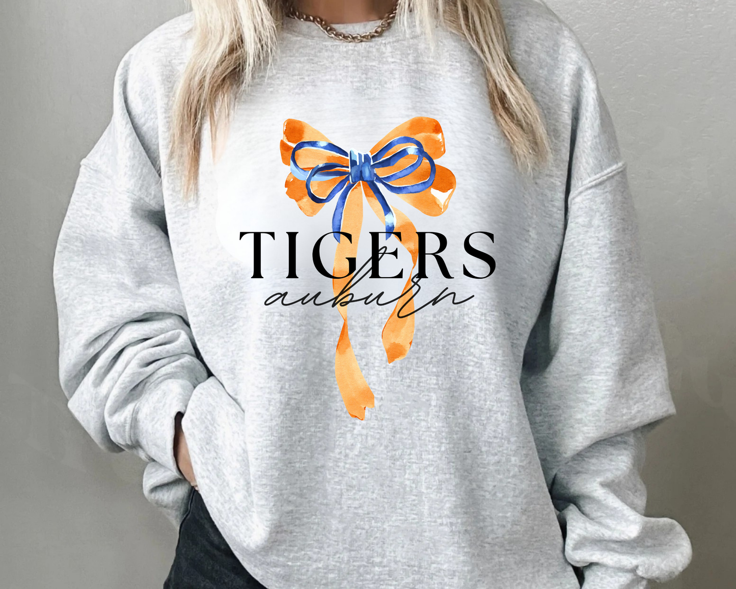 Auburn Bow Sweatshirt: Navy / XL / Gildan
