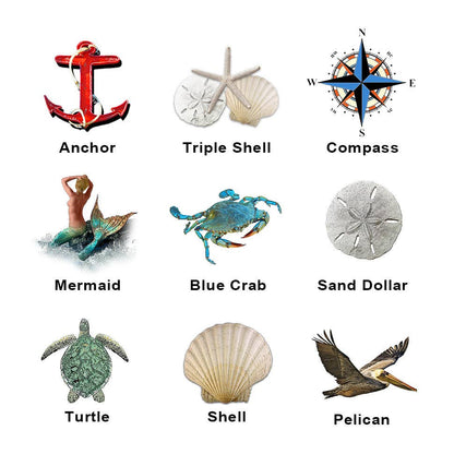 Customizable Coastal Rustic Aqua Sign | Icon Choice | Wall Art Print on Real Wood: 5.5" x 17.5"