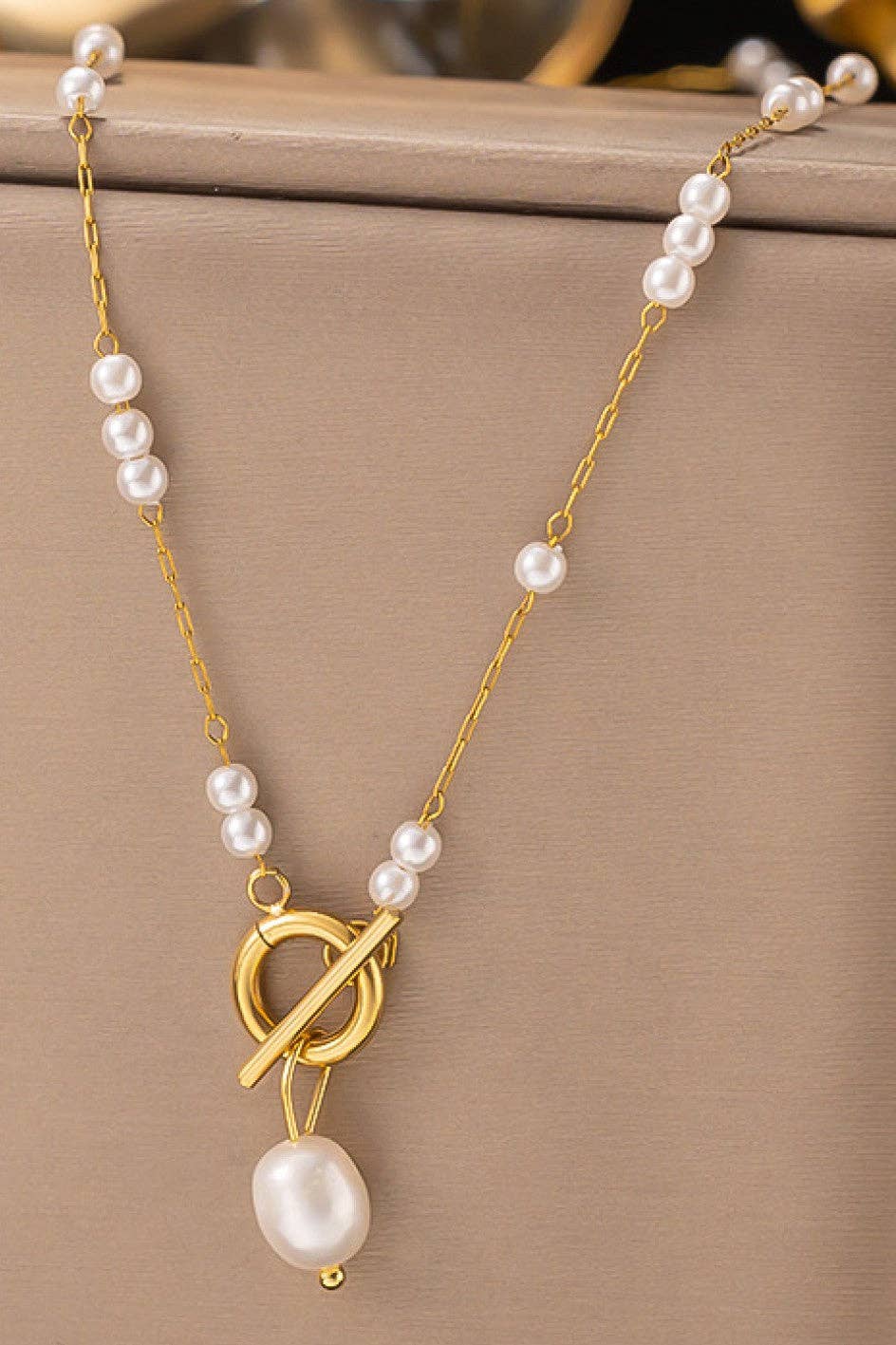 18K Gold Plated Waterproof Stainless Steel Chain Necklace - 7058: S0OX3T7058