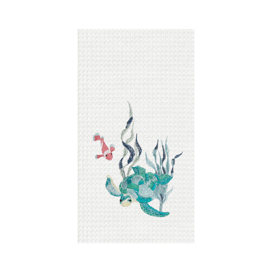 Coastal Sea Turtle Sound Kitchen Towel