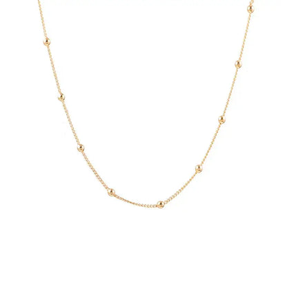 Gold Bead Necklace Chain Jewelry