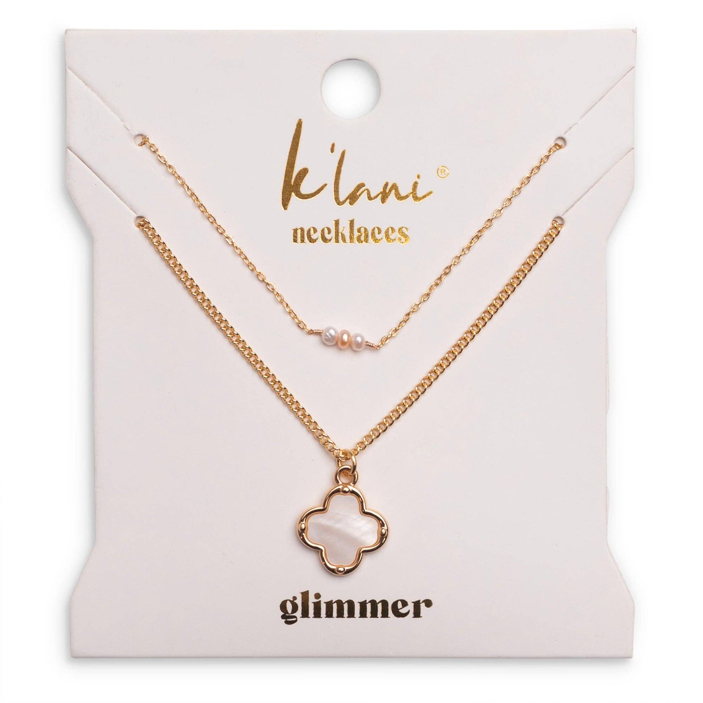 "Glimmer" Gold with Pearl Necklace Set