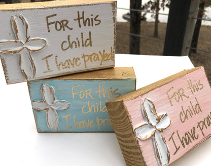 "For This Child" hand painted Nursery Baby Newborn Expecting: Powder pink