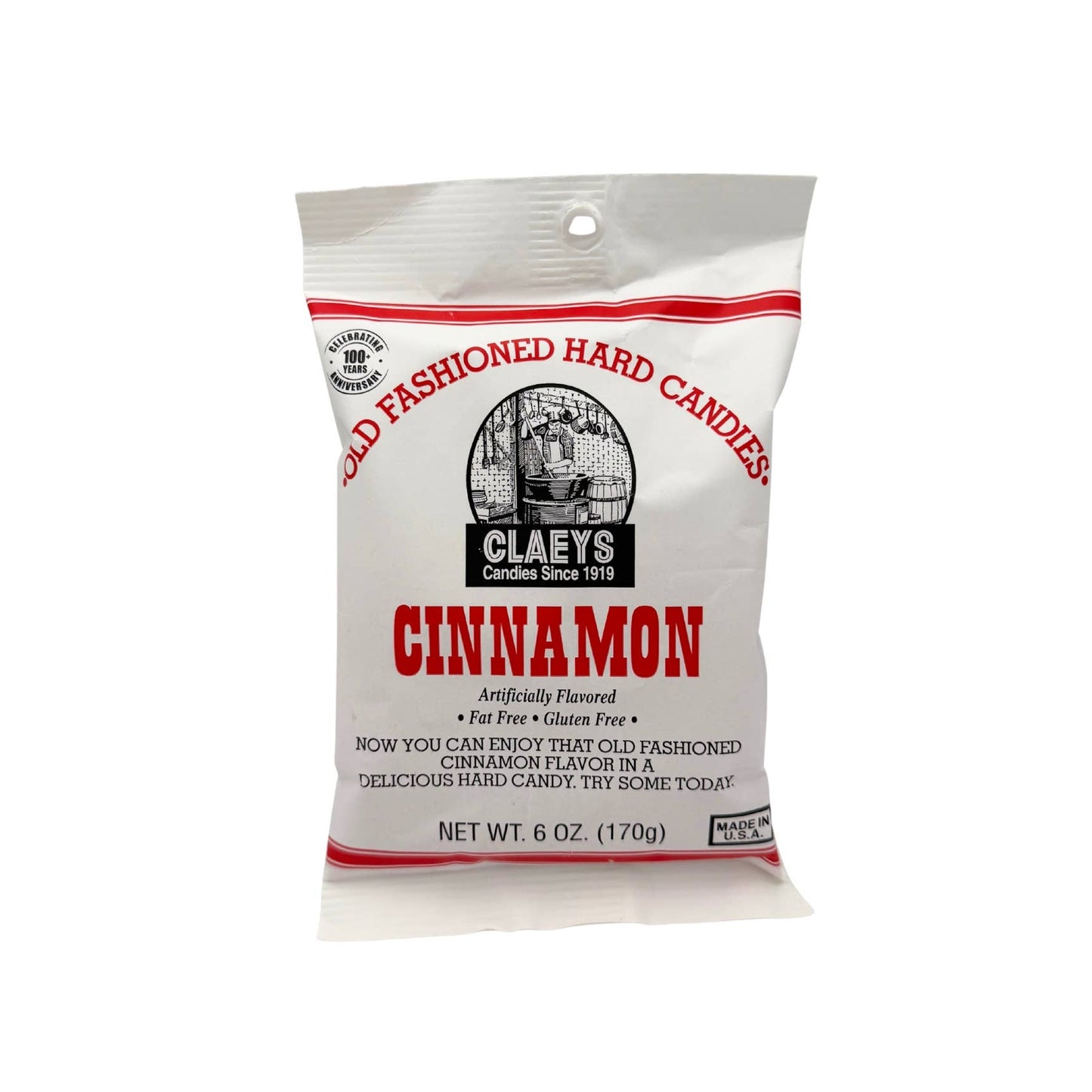 Claeys Old Fashioned Hard Candy Cinnamon Drops 6oz Bag, 12ct